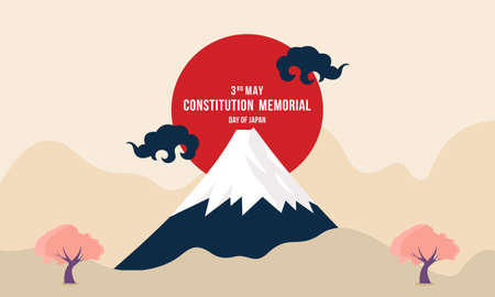 Flat japanese constitution memorial day illustrationのイラスト素材