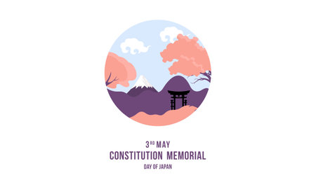 Flat japanese constitution memorial day illustrationのイラスト素材