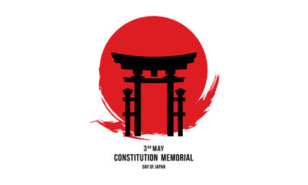 Flat japanese constitution memorial day illustrationのイラスト素材