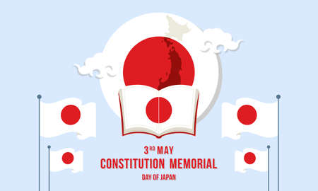 Flat japanese constitution memorial day illustrationのイラスト素材