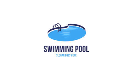 Swimming pool service, aqua logo design vectorのイラスト素材