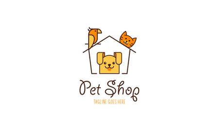Pet shop animals   templateのイラスト素材