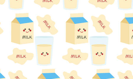Milk cow seamless patternのイラスト素材
