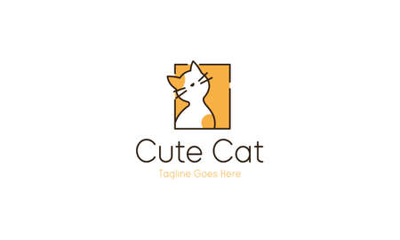 Cute cat pet shop icon designのイラスト素材