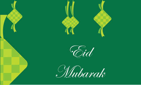 eid al fitr background with traditional ketupat compositionのイラスト素材