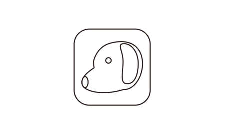 Dog line outline monoline logoのイラスト素材
