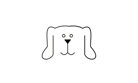 Dog line outline monoline logoのイラスト素材