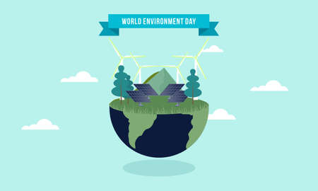 World environment day in nature illustrationのイラスト素材