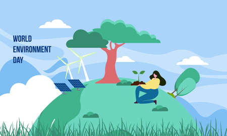 World environment day in nature illustrationのイラスト素材