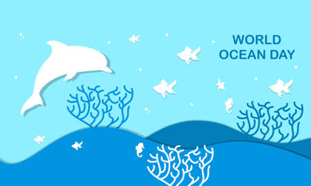 World oceans day concept illustrationのイラスト素材