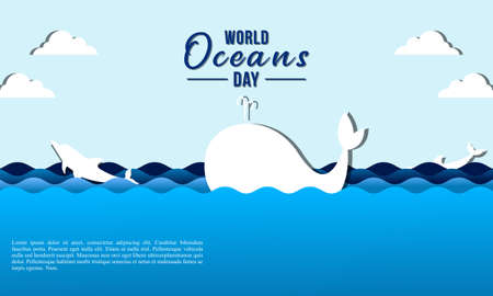 World oceans day concept illustrationのイラスト素材