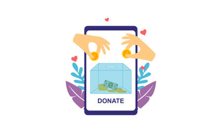 Fundraising, charity and money donation conceptのイラスト素材
