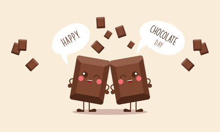 Happy chocolate day fun cartoonのイラスト素材