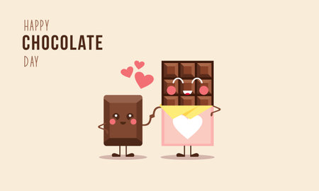 Happy chocolate day fun cartoonのイラスト素材