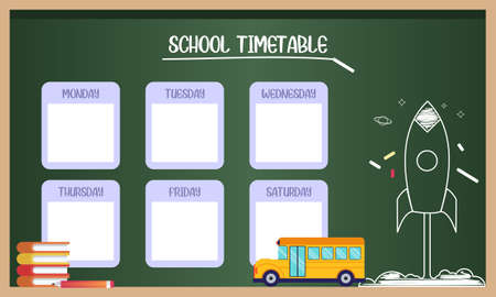 Kids school planner grafis. School timetable for student