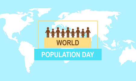 Flat world population day illustrationのイラスト素材