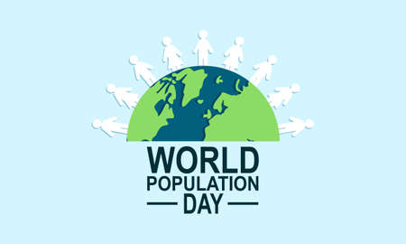 Flat world population day illustrationのイラスト素材