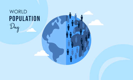 Flat world population day illustrationのイラスト素材