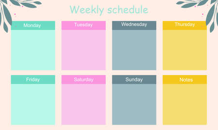 Weekly planner template. Creative design for daily plannerのイラスト素材