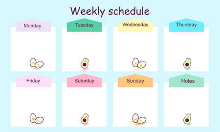 Weekly planner template. Creative design for daily plannerのイラスト素材