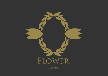 Hand drawn floral wreaths, floral logo, vector graphic circle frames logoのイラスト素材
