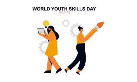 World youth skills day concept illustrationのイラスト素材