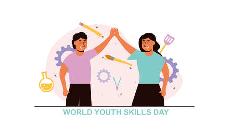 World youth skills day concept illustrationのイラスト素材