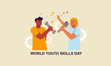 World youth skills day concept illustrationのイラスト素材