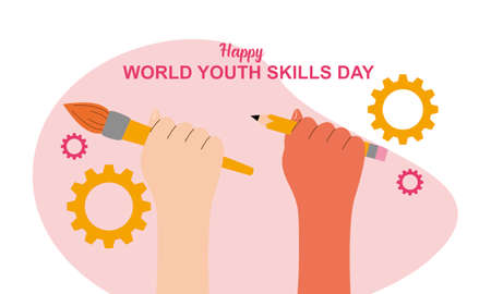World youth skills day concept illustrationのイラスト素材