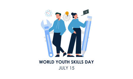 World youth skills day concept illustrationのイラスト素材