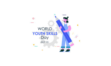 World youth skills day concept illustrationのイラスト素材