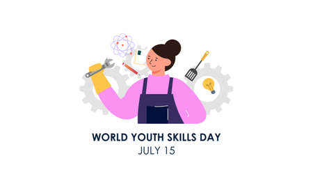 World youth skills day concept illustrationのイラスト素材