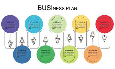 Infographic startup milestone design template concept illustrationのイラスト素材