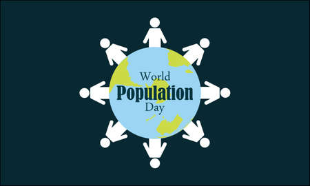 Flat world population day illustrationのイラスト素材