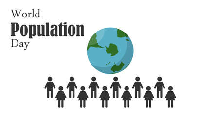 Flat world population day illustrationのイラスト素材