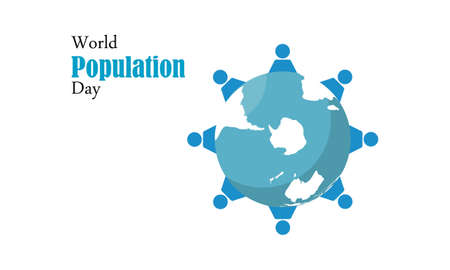 Flat world population day illustrationのイラスト素材