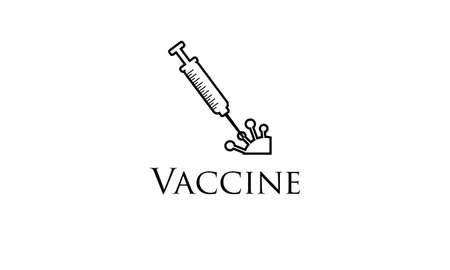 design virus vaccine injectionのイラスト素材