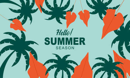 Organic flat summer background vectorのイラスト素材