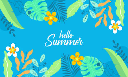 Organic flat summer background vector
