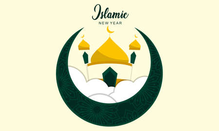 Realistic islamic new year poster conceptのイラスト素材