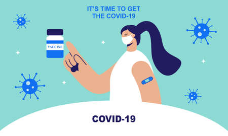 Coronavirus vaccine landing page logoのイラスト素材