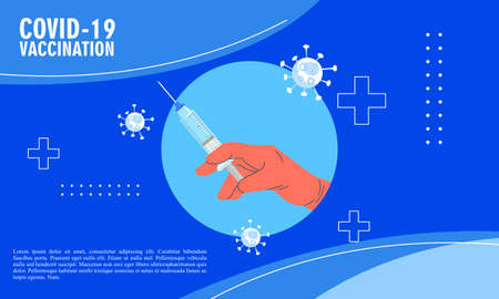 Coronavirus vaccine landing page logoのイラスト素材