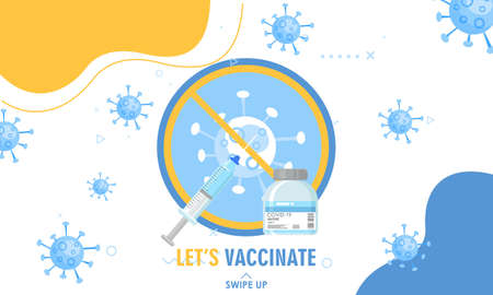 vaccine landing pageのイラスト素材