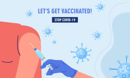 Flat vaccination campaign illustration vectorのイラスト素材