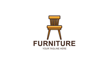 Interior minimalist room, gallery furniture logo design vectorのイラスト素材