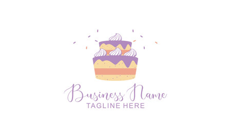 Birthday cake dessert, cake logo design