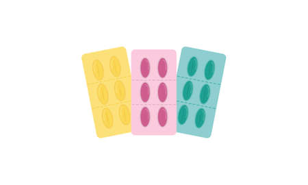 Pills blister pack with capsule. Drug, pill, capsuleのイラスト素材