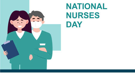 Flat national nurses day illustration vectorのイラスト素材