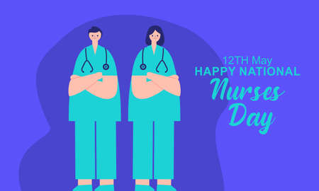 Flat national nurses day illustration vectorのイラスト素材