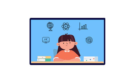 E-learning, online education concept illustration